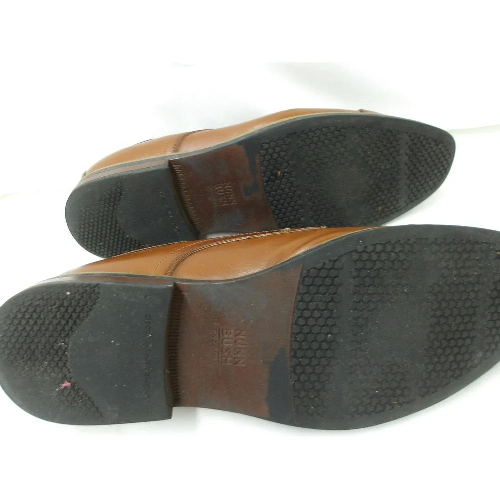 Nunn Bush Leather Dress Shoes Dixon Cap Toe Oxford‎ Cognac Man Size 13 /#6241